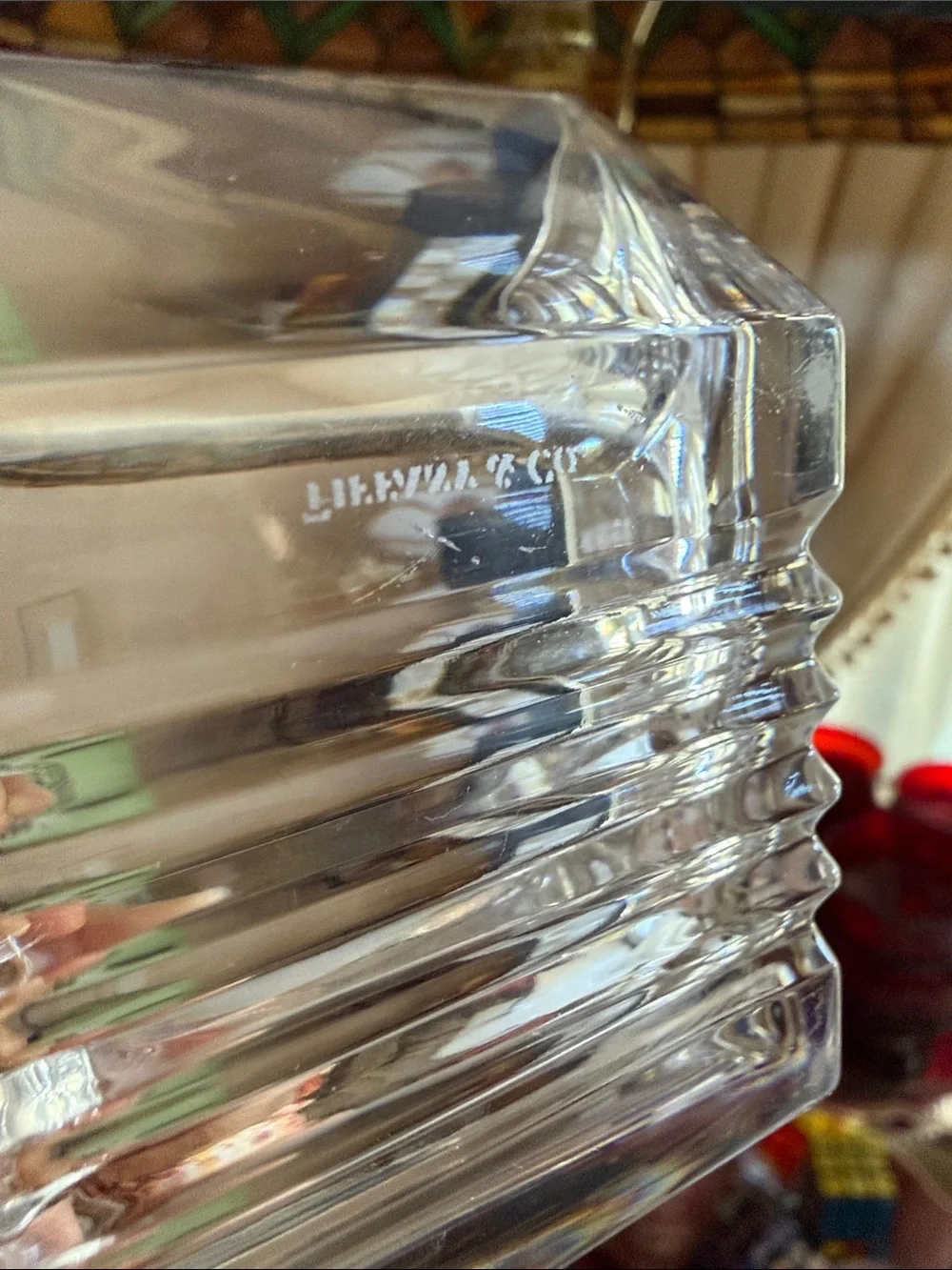 Tiffany & Co. Clear Crystal Square Serving Bowl
